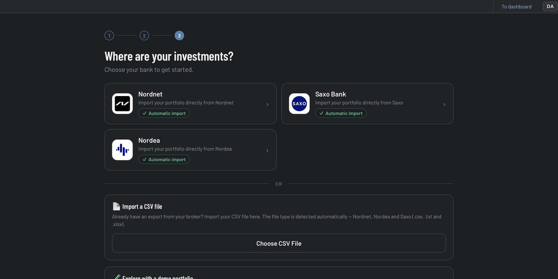 Import guide — choose your bank