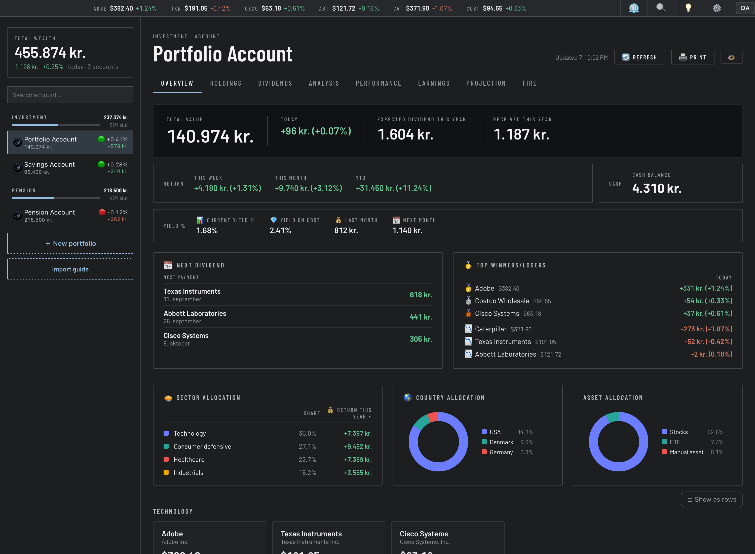 Portfolio Dashboard on Mac